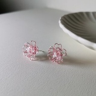 【Veverka】清透夏日-樹脂耳環 造花液 水晶花 樹脂花