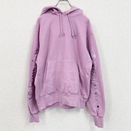 古著Champion Reverse Weave 粉紅色衛衣/連帽衫，M 碼