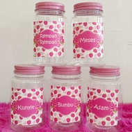 Pink Jar 320 /ML Strawberry spice jar / spice jar free sticker / pink lid jar Strawberry spice jar p