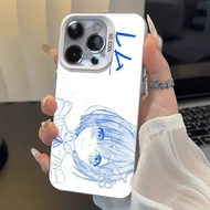 Suitable for Apple 17 Phone Case iPhone16e Line Draft Rem 15/14pro Laser Color Silver 13/12mini Two-