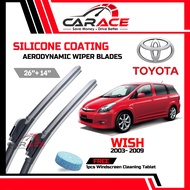 Toyota Wish 2003-2009 | CARACE Aerodynamic SILICONE Wiper Blades 26"+14" | Toyota Wish Wiper Silicon