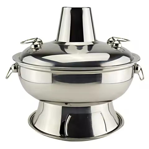 Free Shipping 4.5 Liter 36cm Stainless Steel Hot Pot Chinese Charcoal Mongolian Lamb Cooker for Picn