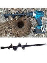 1入手持充電式電鑽地面鑽頭,灌溉種植螺旋鑽頭挖洞植物用