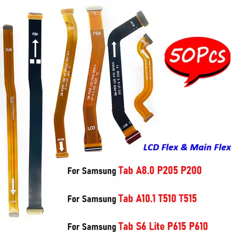 50Pcs，Main FPC LCD Display Connect Mainboard Flex Cable For Samsung Tab A 8.0 P205 P200 Tab A10.1 T5