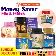[Mix &amp; Match+FREE Gifts]GoodMorning Multigrain or Complete Nutrition Drinks(VGrains/Vplus/V18/Gsure/Pea Protein/Vkids)