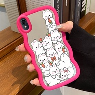 Casing For VIVO Y91C Y1s Y90 Case Casing White Rabbit Group HP Pattern Cesing Macaron Case Mirror Si