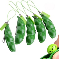 Fidget Toys Decompression Edamame Game pop it Squishy Squeeze Peas Beans Keychain Cute Stress Rubber For Boys