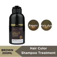 KAFEN Forest Herb Extract Hair Color Shampoo Treatment Brown 200ml
