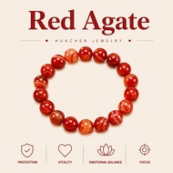 「SG SHOP」Natural Red Agate Bracelet | Carnelian Bracelet 天然红玛瑙手链