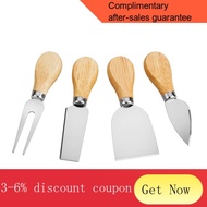 sg spto  platter 4 Cheese Knives Set Cheese Cutlery Steel Stainless Cheese Slicer Cutter Wood Handle Mini Knife,Butter K