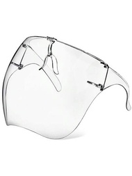 帶眼鏡框的透明全面罩,防霧,可重複使用的保護塑膠透明口罩
