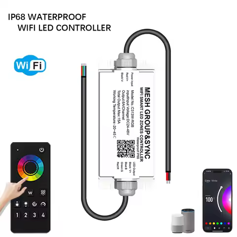 IP68 Waterproof LED Light Strip COB Controller WIFI Dimmer Cct Rgb Group Sync Music Tuya Smart Life 