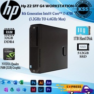 HP Z2 Mini & SFF G4 Workstation Intel CoreTM i7-8700 | 16GB DDR4 RAM| 256GB NVMe | Quadro P400 2GB