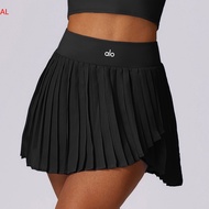 Yoga Outfit Set Badminton And Tennis Sports Top Pleated Skirt Nude-Effect T-Shirt Fitted Tank Top Wo