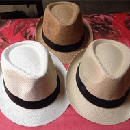 Adult imported straw Fedora hat