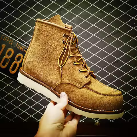 YQF875 Red Tornado Size 35-52 Super Quality Genuine Cowhide Leather Handmade Goodyear Biker Boots Sp