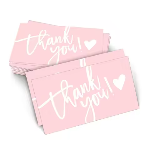 Runtowo 50pcs Thank You Card Business Card ,Wedding Birthday Party Gift Box Thank You Label Card,Sho