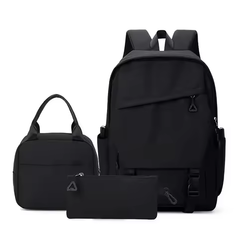 Three-piece Set of Fashionable Popular Student Schoolbags Men's and Women's Backpacks Campus Backpac