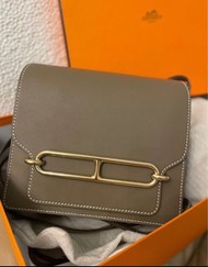 Hermes mini Roulis Etoupe 大象灰 淡金扣