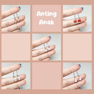 PUTIH Tata RJ Cooky Shooky Children's Hook Earrings Genuine Silver 925 Lapis Mas White - AK075