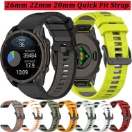 Quick Fit 26mm 22mm 20mm Silicone Strap for Garmin Fenix 8/7/6 Tactix8 Quatix8 51mm 47mm Band Foreru