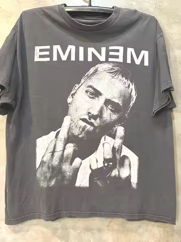 Eminem Eminem Portrait Vintage Hip Hop Rap Oversize Beauty Tide Fried Street Ruffian Handsome Short