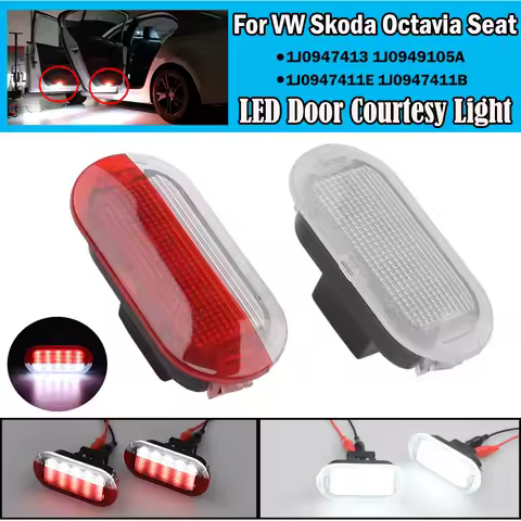 2X LED Courtesy Lamp Door Light White light For VW Golf Beetle Cabrio Jetta Bora Polo Sharan Vento T