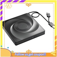 【W】External CD/DVD Drive Burner, CD ROM DVD Player Portable CD Reader for Laptop PC  11/10/7 Linux  