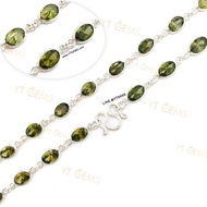 สร้อยคอเขียวส่อง สร้อยคอเงินแท้ พลอยเขียวส่อง (CZ) 24 นิ้ว YTG-9110