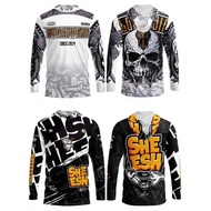 Men's Motorcycle Long Sleeve Hoodie Jersey with Hood Warmer, Full Sublimation Design Menswear