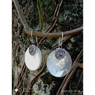 Balinese Silver Earrings with Abalone shell shell