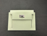Hermès 愛馬仕 全新Kelly Pocket Compact 仙氣氣泡綠 Vert Fizz 銀扣