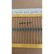 Resistor 2K7 Taiwanese metal film 1/4 watt 1% price per 10 pcs