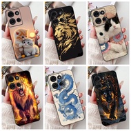 Casing For Motorola Moto G75 5G Case Moto G55 5G Soft Cover Cool Dragon Tiger Lion Animals Painted C