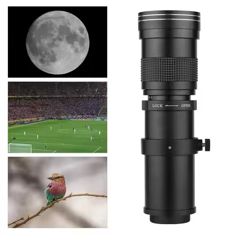 Camera MF Super Telephoto Zoom Lens F/8.3-16 420-800mm T Mount Universal 1/4 Thread Replacement Full