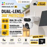 EZVIZ 8w Solar 2K+ Remote Dual-Lens 4MP+4MP Outdoor AI Camera | H90 Dual & HB90 Dual Kit Wireless Wi