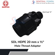 HITAM Sdl HDPE 1/2" SDL Outer Thread Socket Black PE Pipe / 1/2 Inch 20mm Thread PDAM Hose | Central