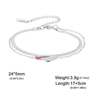 Fashion Nation Israel and Palestine Map Bracelet Drip Oil Craft Double Layer Snake Chain Geographic 