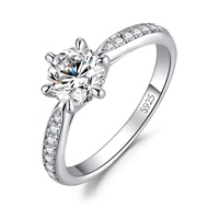 Classic 1ct 2ct 3ct Moissanite Solitaire Engagement Rings for Women, 925 Sterling Silver Promise Rin