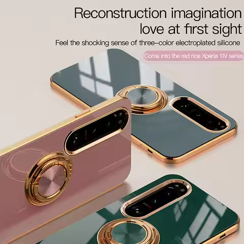 Ring Plating Magnetic Case For Sony Xperia 10 iv 5 1 i v TPU Cover Luxury Color Anti-knock Cases for