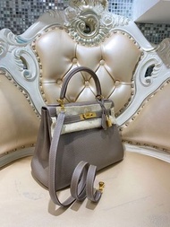 Hermès Kelly 28 金扣 大象灰🐘 X