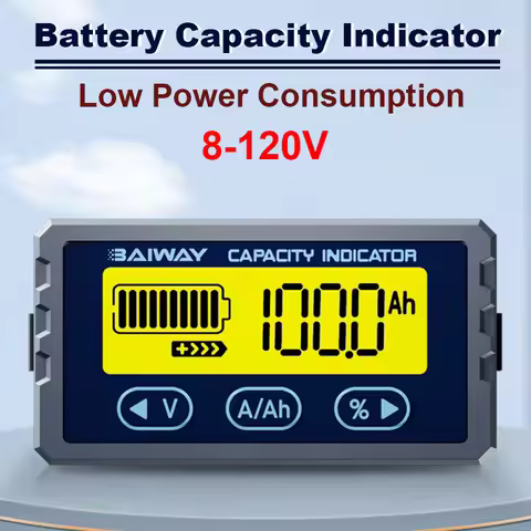 Battery Capacity Indicator 8V-120V 50A100A Low Power Consumption Coulometer Battery Volt Tester Car 