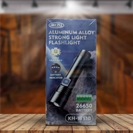 KEZU KH-W510/KH-519 Super Bright Flashlight – Rechargeable Tactical Torch with 26650 Battery, White 