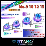 RTAMO Titanium Gr5 M5 M6 M8 M10 Hex Flange Nut
