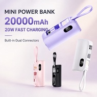 Mini Power Bank 5000mAh 2-in-1 Portable Charger for iPhone & Type-C 3C Certified