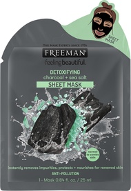 Freeman Facial Charcoal+sea Salt Detoxify Sheet Mask, 2.4 Oz Freeman Facial Charcoal+sea Salt Detoxi