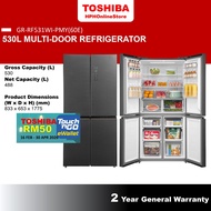 Toshiba 4 Door Inverter Refrigerator (580L/530L) GR-RF608WI-PMY(06) GR-RF531WI-PMY(60E) Peti Sejuk 4