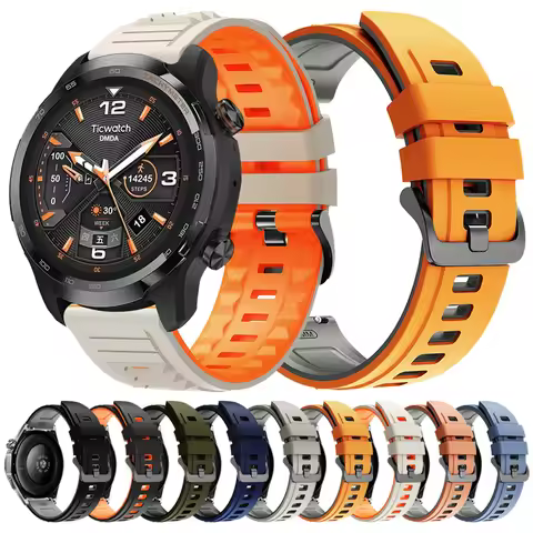 22mm Watchband For TicWatch Pro 2021/3 Ultra LTE/GPS Silicone Strap For TicWatch Pro GTW GTH2 GTX S2