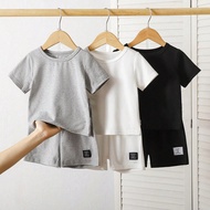 Baby Boys 6 Packs Short Sleeve T-Shirt & Shorts Sets, Black/White/Green, All-Match Versatile Outfits