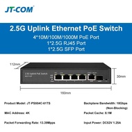พอร์ต JT-COM สวิตช์ Gigabit Poe 4พอร์ตและสวิตช์อัปลิงค์สล็อตเอสเอฟพี2*2.5G เส้นใยอีเทอร์เน็ต PoE สำห